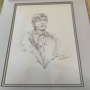 Drawing of Caesar Chavez by Ron Pekar